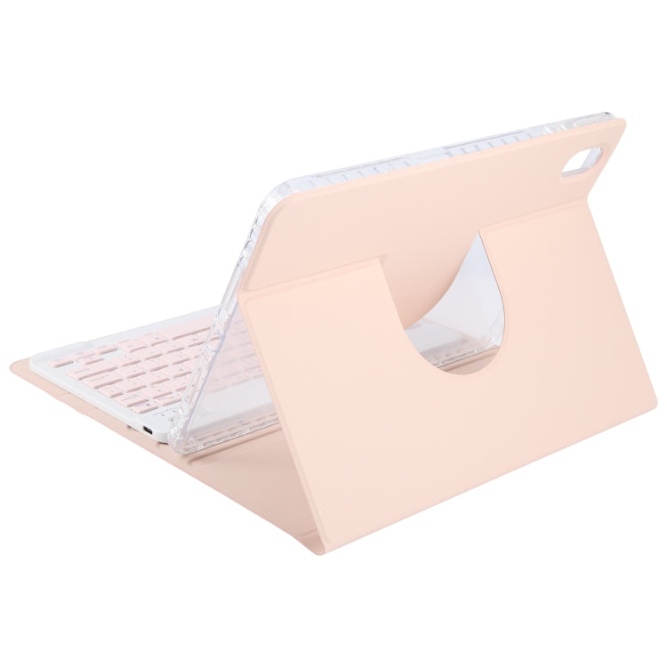 For Huawei MatePad 11 2023 / 2021 Square Button Bluetooth Keyboard Rotatable Holder Leather Case(Rose Gold)