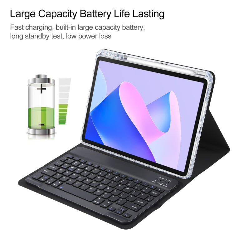 For Huawei MatePad 11 2023 / 2021 Square Button Bluetooth Keyboard Rotatable Holder Leather Case(Black)