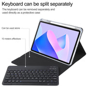 For Huawei MatePad 11 2023 / 2021 Square Button Bluetooth Keyboard Rotatable Holder Leather Case(Black)