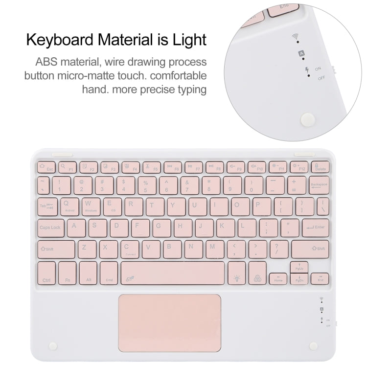 For Huawei MatePad Air 11.5 Square Button Bluetooth Keyboard Rotatable Holder Leather Case with Touchpad(Rose Gold)