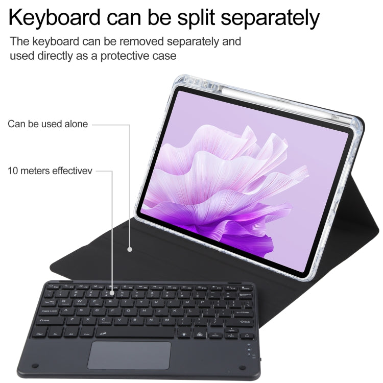 For Huawei MatePad Air 11.5 Square Button Bluetooth Keyboard Rotatable Holder Leather Case with Touchpad(Black)