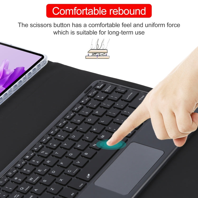 For Huawei MatePad Air 11.5 Square Button Bluetooth Keyboard Rotatable Holder Leather Case with Touchpad(Black)