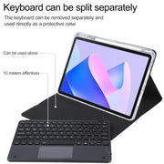 For Huawei MatePad 11 2023 / 2021 Square Button Bluetooth Keyboard Rotatable Holder Leather Case with Touchpad(Black)