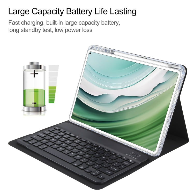 For Huawei MatePad Pro 11 2024 / 2022 Square Button Backlight Bluetooth Keyboard Rotatable Holder Leather Case(Black)