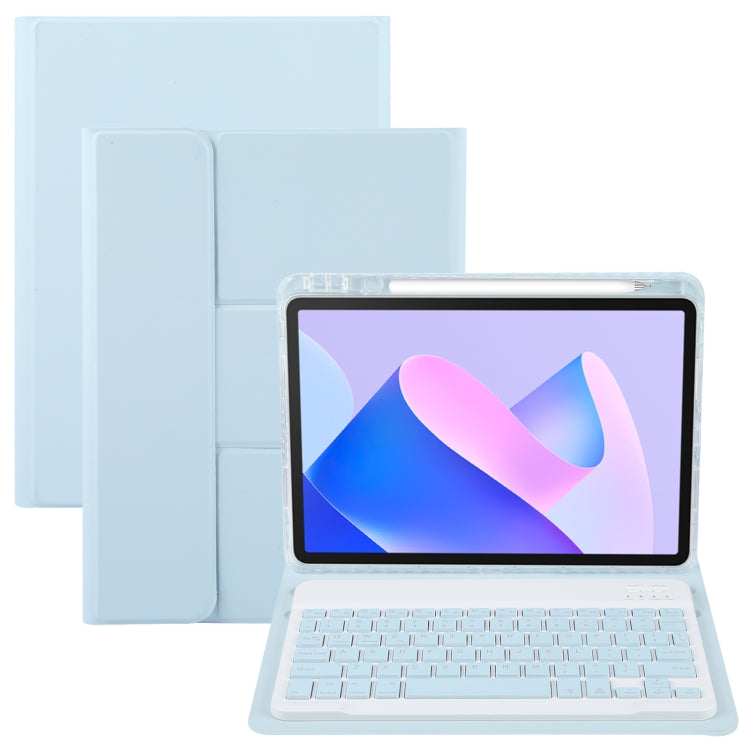 For Huawei MatePad 11 2023 / 2021 Square Button Backlight Bluetooth Keyboard Rotatable Holder Leather Case(Sky Blue)
