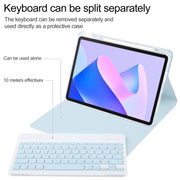 For Huawei MatePad 11 2023 / 2021 Square Button Backlight Bluetooth Keyboard Rotatable Holder Leather Case(Sky Blue)