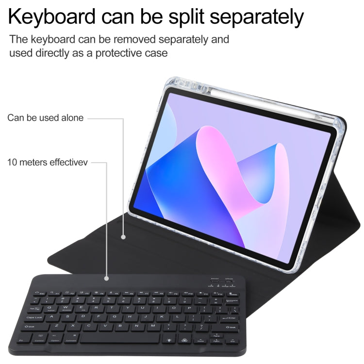 For Huawei MatePad 11 2023 / 2021 Square Button Backlight Bluetooth Keyboard Rotatable Holder Leather Case(Black)