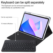 For Huawei MatePad 11 2023 / 2021 Square Button Backlight Bluetooth Keyboard Rotatable Holder Leather Case(Black)