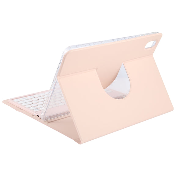For Xiaomi Pad 6 Round Button Bluetooth Keyboard Rotatable Holder Leather Case(Rose Gold)
