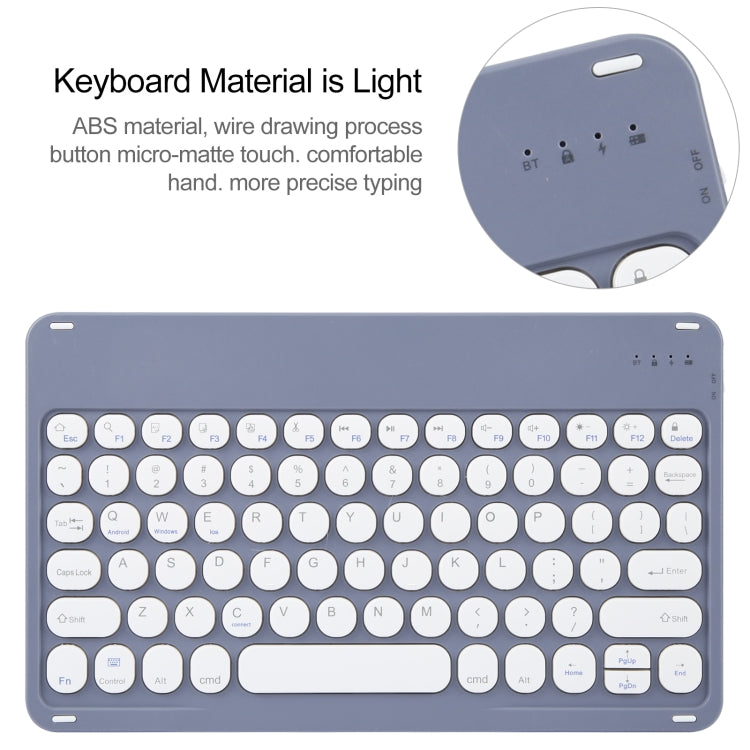 For Xiaomi Pad 6 Round Button Bluetooth Keyboard Rotatable Holder Leather Case(Lavender Purple)