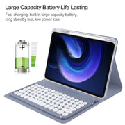For Xiaomi Pad 6 Round Button Bluetooth Keyboard Rotatable Holder Leather Case(Lavender Purple)