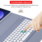 For Xiaomi Pad 6 Round Button Bluetooth Keyboard Rotatable Holder Leather Case(Lavender Purple)