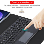 For Xiaomi Pad 6 Round Button Bluetooth Keyboard Rotatable Holder Leather Case with Touchpad(Black)