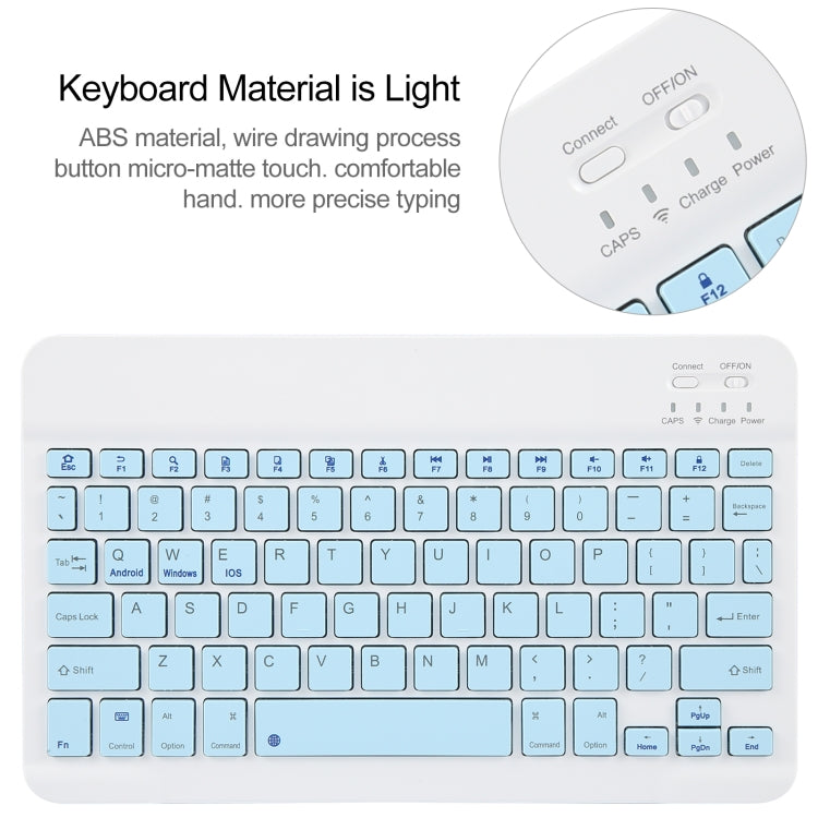 For Xiaomi Pad 6 Square Button Bluetooth Keyboard Rotatable Holder Leather Case(Sky Blue)