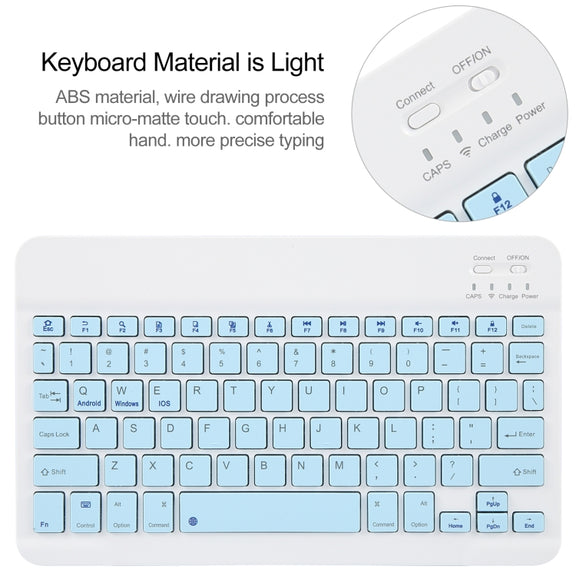 For Xiaomi Pad 6 Square Button Bluetooth Keyboard Rotatable Holder Leather Case(Sky Blue)