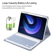 For Xiaomi Pad 6 Square Button Bluetooth Keyboard Rotatable Holder Leather Case(Lavender Purple)