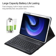 For Xiaomi Pad 6 Square Button Bluetooth Keyboard Rotatable Holder Leather Case(Black)