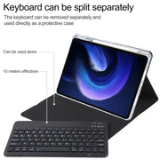 For Xiaomi Pad 6 Square Button Bluetooth Keyboard Rotatable Holder Leather Case(Black)