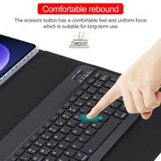For Xiaomi Pad 6 Square Button Bluetooth Keyboard Rotatable Holder Leather Case(Black)