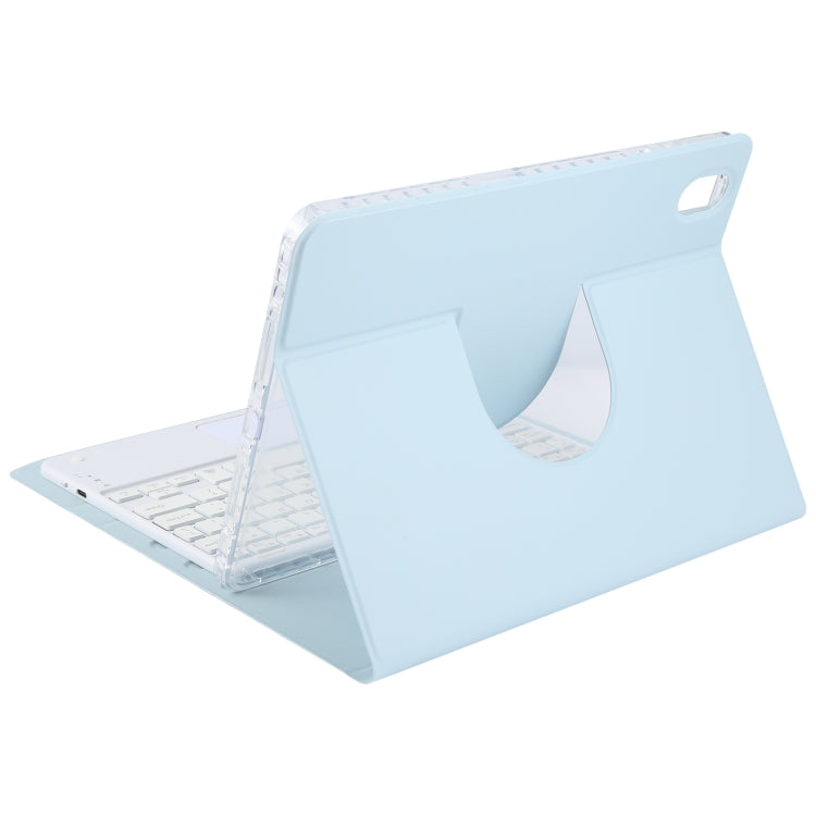 For Xiaomi Pad 6 Square Button Bluetooth Keyboard Rotatable Holder Leather Case with Touchpad(Sky Blue)
