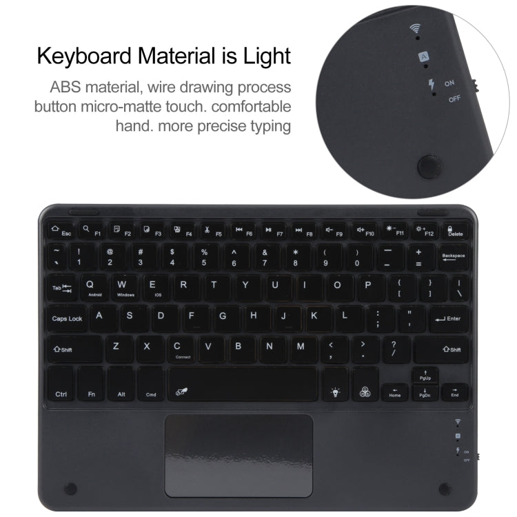 For Xiaomi Pad 6 Square Button Bluetooth Keyboard Rotatable Holder Leather Case with Touchpad(Black)