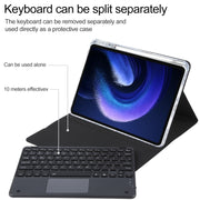 For Xiaomi Pad 6 Square Button Bluetooth Keyboard Rotatable Holder Leather Case with Touchpad(Black)