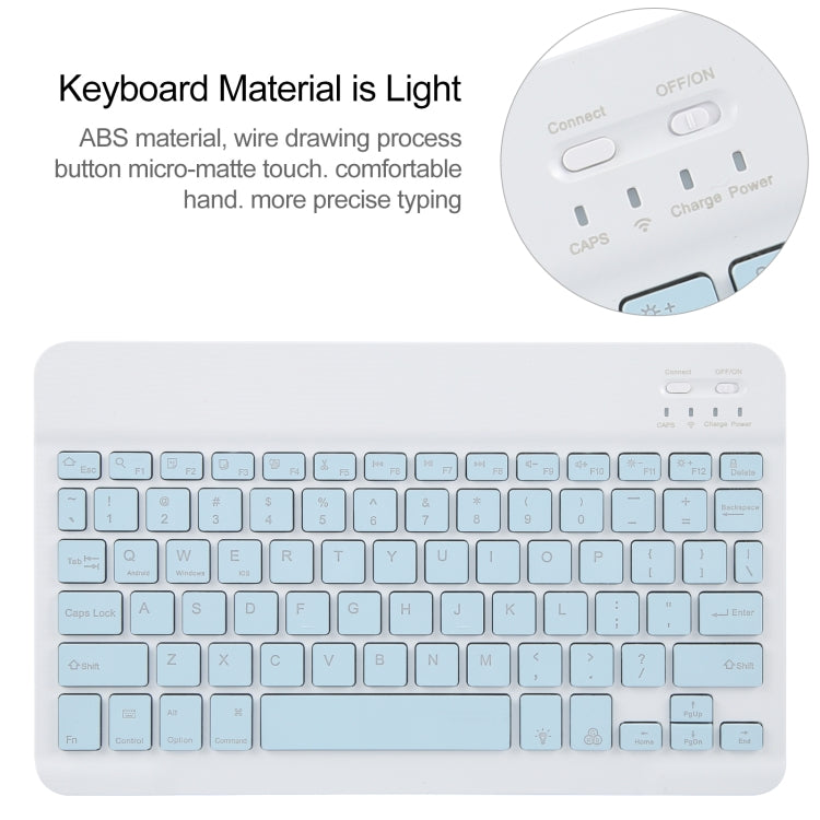For Xiaomi Pad 6 Square Button Backlight Bluetooth Keyboard Rotatable Holder Leather Case(Sky Blue)