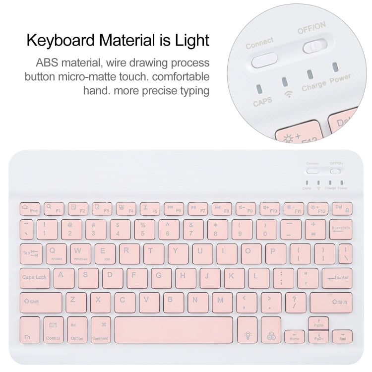 For Xiaomi Pad 6 Square Button Backlight Bluetooth Keyboard Rotatable Holder Leather Case(Rose Gold)
