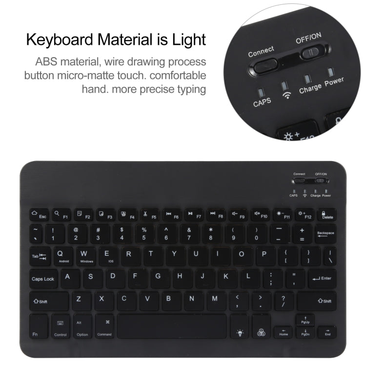 For Xiaomi Pad 6 Square Button Backlight Bluetooth Keyboard Rotatable Holder Leather Case(Black)