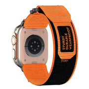 For Apple Watch Series 8 45mm Nylon Hook And Loop Fastener Watch Band(Orange)