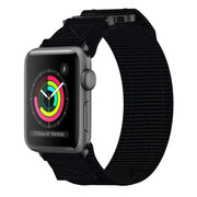 For Apple Watch Series 2 42mm Nylon Hook And Loop Fastener Watch Band(Black)