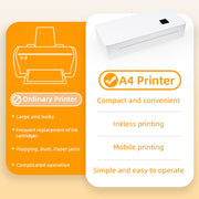 A4 mini Portable Bluetooth HD Thermal Printer for Home Office Study(UK Plug)