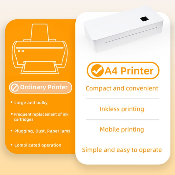 A4 mini Portable Bluetooth HD Thermal Printer for Home Office Study(EU Plug)