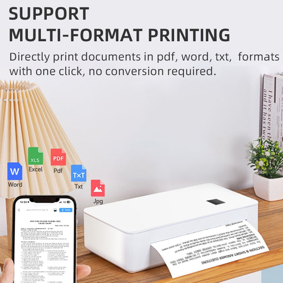 A4 mini Portable Bluetooth HD Thermal Printer for Home Office Study(US Plug)
