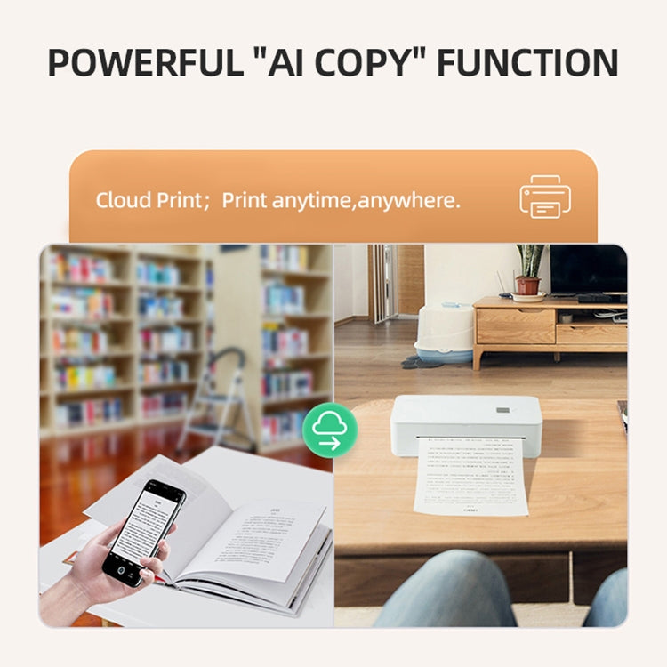 A4 mini Portable Bluetooth HD Thermal Printer for Home Office Study(EU Plug)