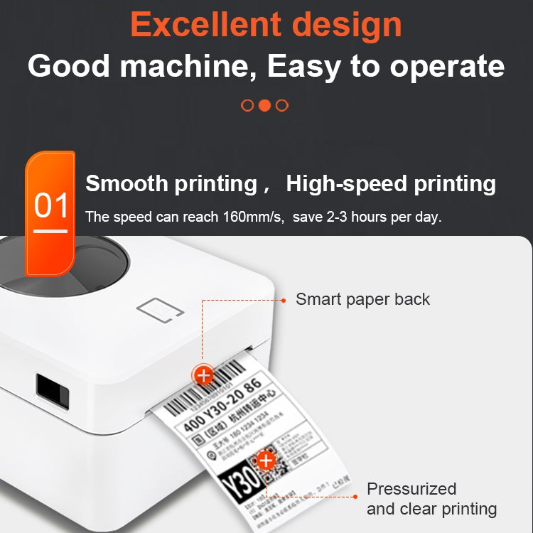 ZJ-9250 100x150mm USB Thermal Label Printer, Plug:EU Plug(Black)