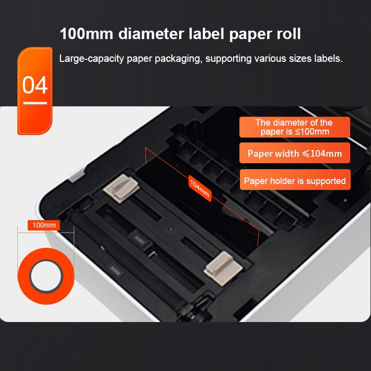 ZJ-9250 100x150mm USB Thermal Label Printer, Plug:EU Plug(Black)