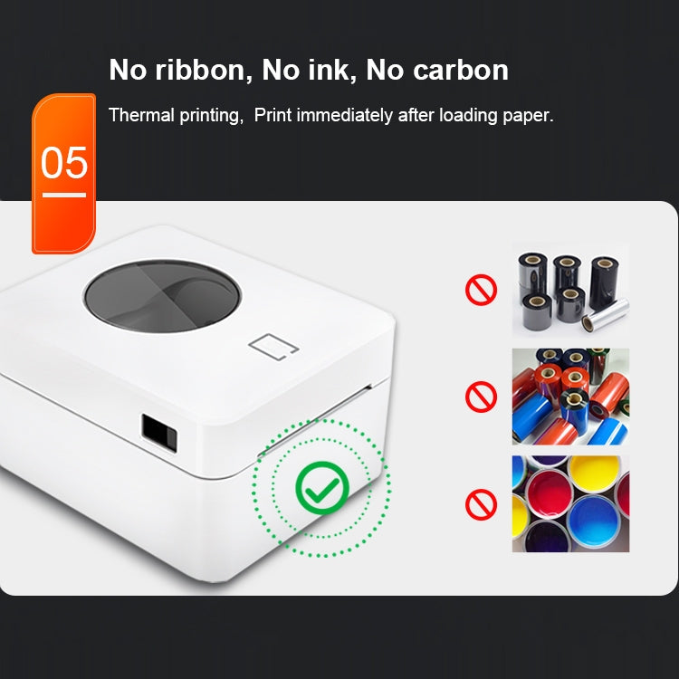 ZJ-9250 100x150mm USB Bluetooth Thermal Label Printer, Plug:EU Plug(Black)