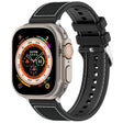 For Apple Watch Series 8 41mm Ordinary Buckle Hybrid Nylon Braid Silicone Watch Band(Black) - Watch Bands by PMC TechLife | Online Shopping South Africa | PMC TechLife