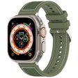 For Apple Watch SE 44mm Ordinary Buckle Hybrid Nylon Braid Silicone Watch Band(Green) - Watch Bands by PMC TechLife | Online Shopping South Africa | PMC TechLife
