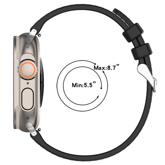 For Apple Watch Series 4 44mm Ordinary Buckle Hybrid Nylon Braid Silicone Watch Band(Grey)