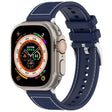 For Apple Watch 42mm Official Buckle Hybrid Nylon Braid Silicone Watch Band(Midnight Blue) - Watch Bands by PMC TechLife | Online Shopping South Africa | PMC TechLife