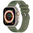 For Apple Watch 42mm Official Buckle Hybrid Nylon Braid Silicone Watch Band(Green) - Watch Bands by PMC TechLife | Online Shopping South Africa | PMC TechLife