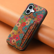 For iPhone 16 Card Slot Holder Phone Case(Spring Green)