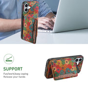 For iPhone 16 Card Slot Holder Phone Case(Spring Green)