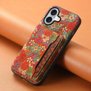 For iPhone 16 Card Slot Holder Phone Case(Summer Red)