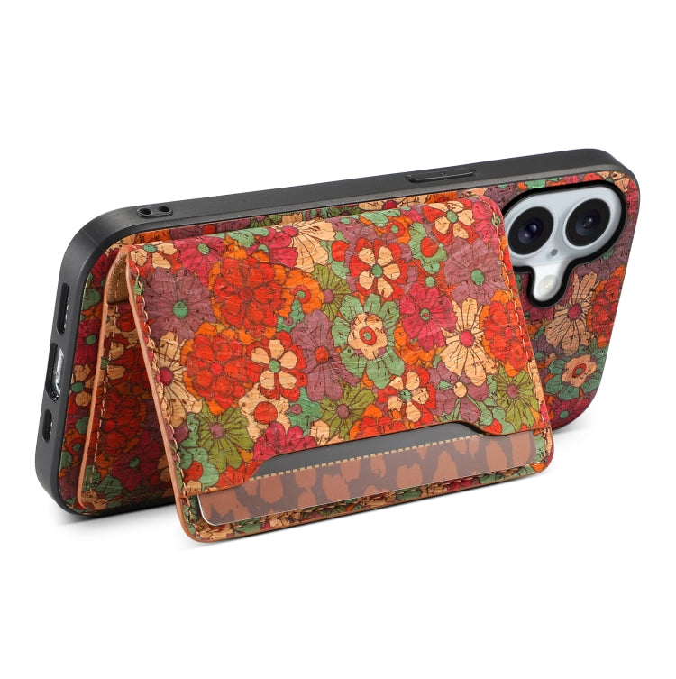 For iPhone 16 Card Slot Holder Phone Case(Summer Red)