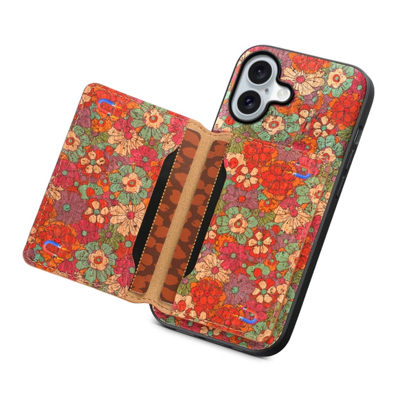 For iPhone 16 Card Slot Holder Phone Case(Summer Red)