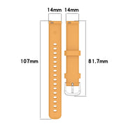 For Garmin Lily 2 14mm Silver Buckle Silicone Watch Band Wristband(Dark Green)