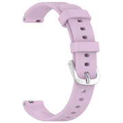 12mm Universal Solid Color Silver Buckle Silicone Watch Band(Purple)